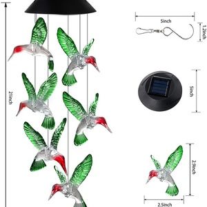 Hummingbird color changing wind chime